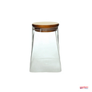 POTE DE VIDRO BOROSSILICATO SCALENE TAMPA BAMBU 560 ml