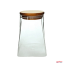 POTE DE VIDRO BOROSSILICATO SCALENE TAMPA BAMBU 940 ml