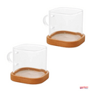 DUPLA CANECA QUADRADA BOROSSILICATO