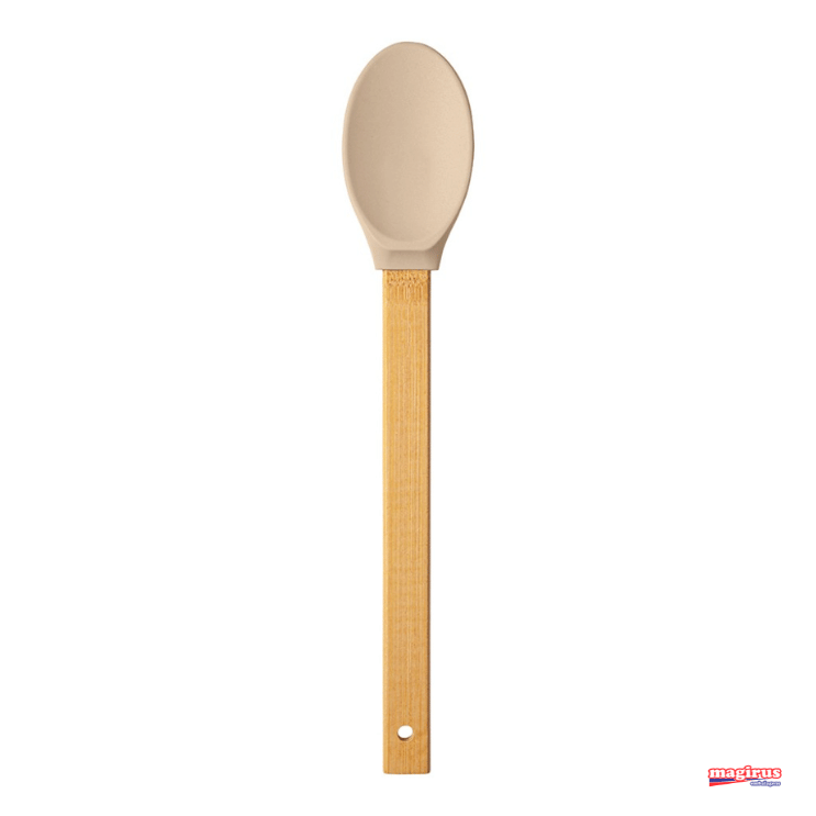 COLHER DE SILICONE CABO DE BAMBU