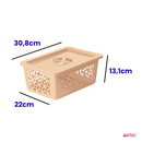 CESTO ORGANIZADOR M COM TRAMPA 5L CAPPUCCINO