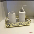 BANDEJA RETANGULAR LOUVRE OURO