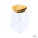POTE DE VIDRO BOROSSILICATO SCALENE TAMPA BAMBU 560 ml