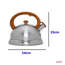 CHALEIRA INOX COM ALÇA BAMBU