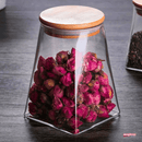 POTE DE VIDRO BOROSSILICATO SCALENE TAMPA BAMBU 750 ml